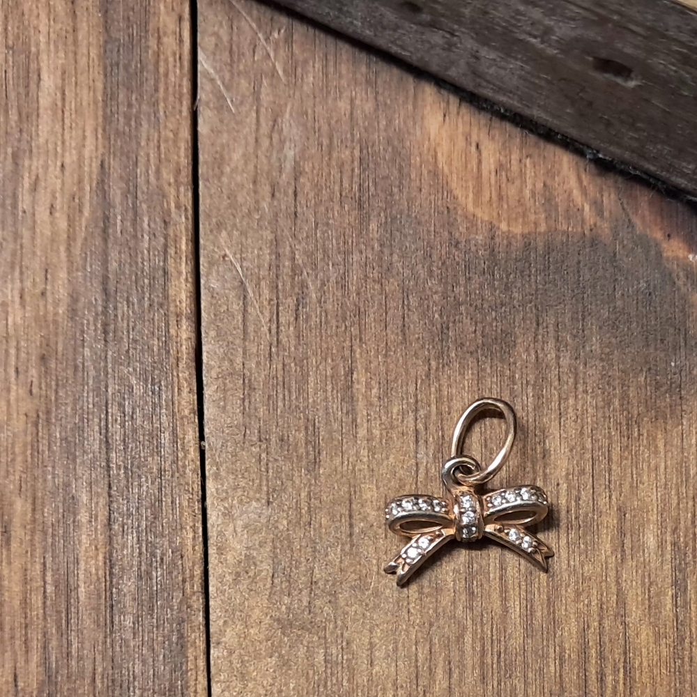 Pandora "Sparkling Bow" Rose Gold Bracelet Charm